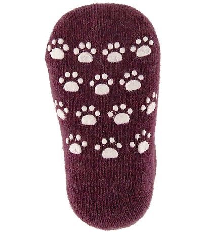 Joha Socken - Wolle - Lila m. Anti-slip