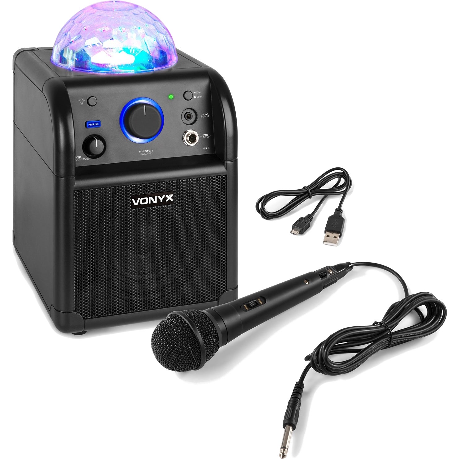 Vonyx SBS50 Bluetooth party speaker met LED zwart