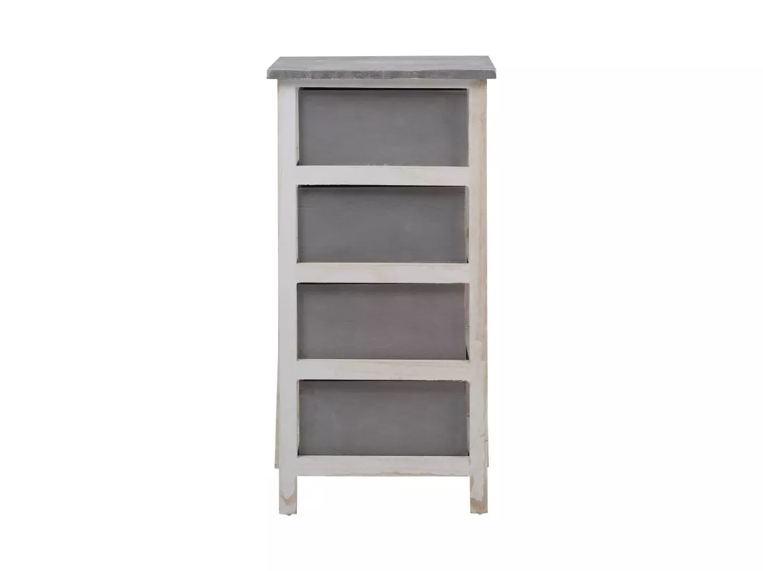 Chiffonnier 4 Tiroirs Bois Gris Vintage 73x37x27