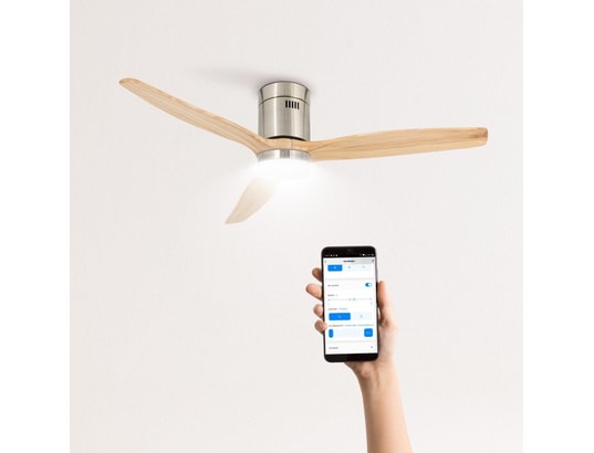 IKOHS - Ventilateur plafond Windcalm dc stylance nickel - ventilateur de plafond