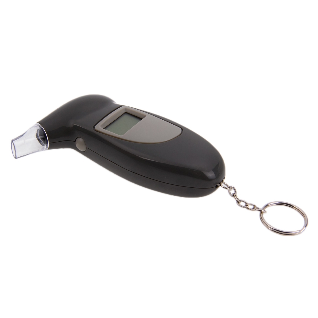 Digitaler LCD Alkohol Tester Atemalkohol Promille Messgerät inkl. 5 Mundstücke Schlüsselanhänger (10cm)
