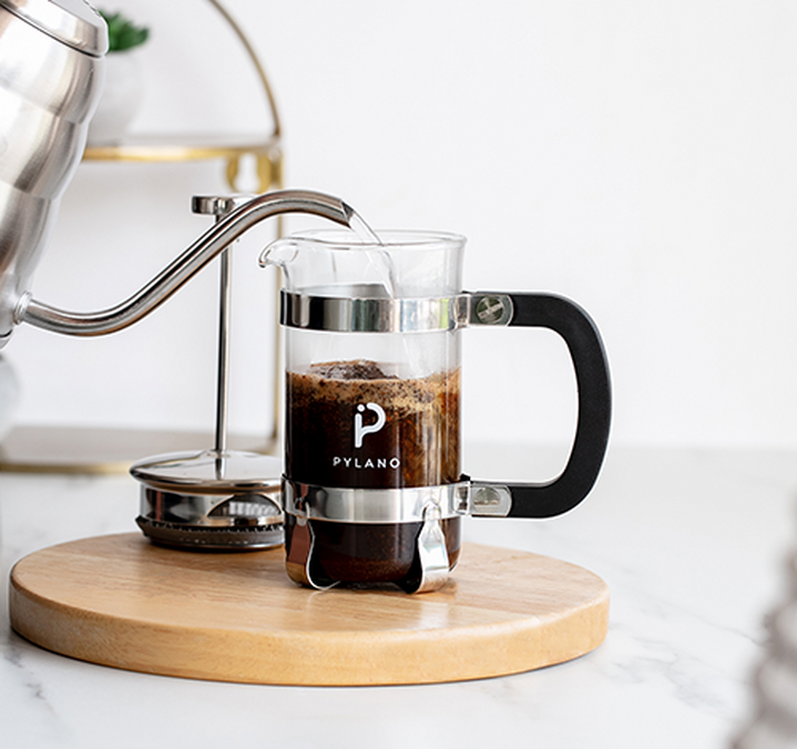 Cafetière à piston CALI 3 tasses (35cl) + 2 verres double paroi Mila 10 cl offerts - PYLANO