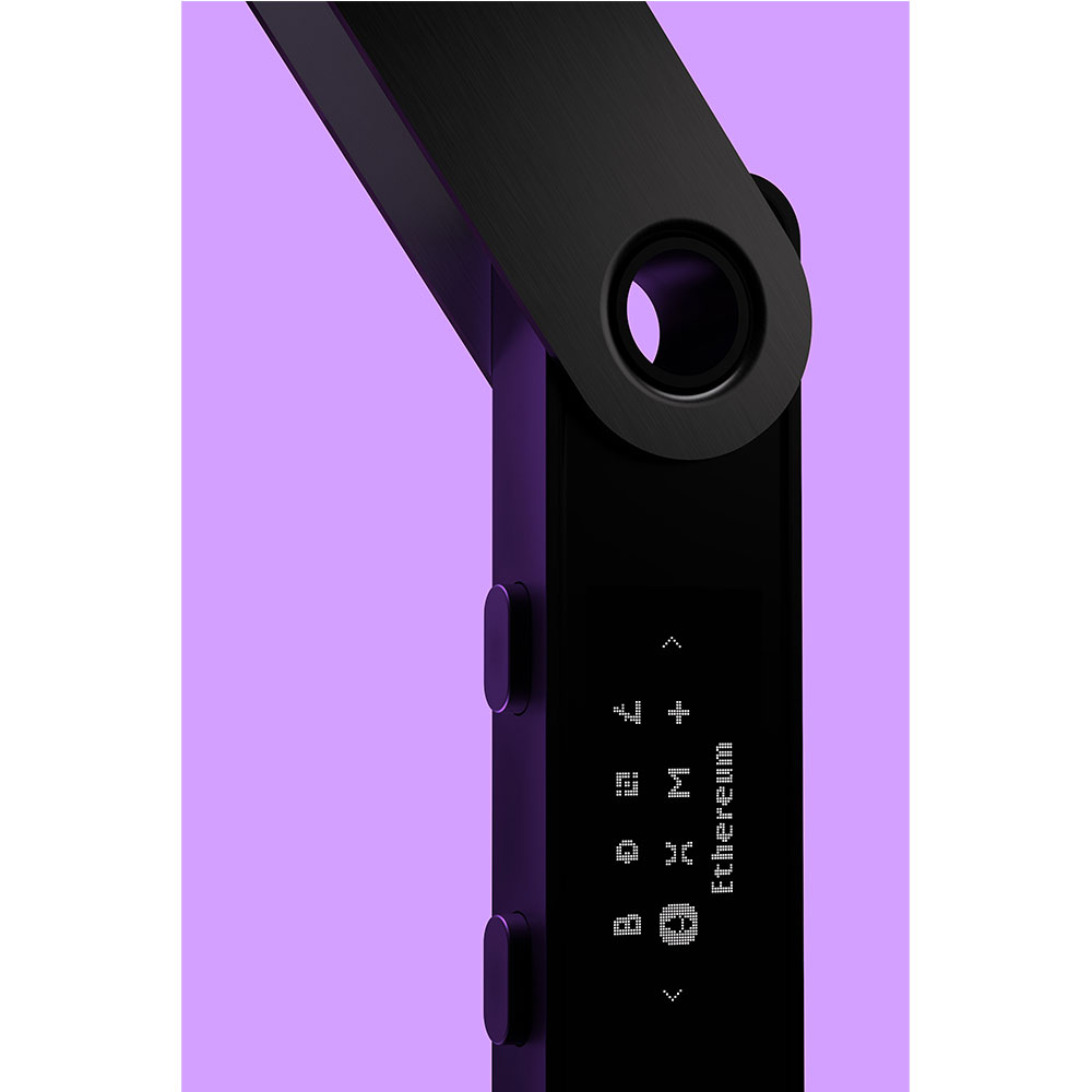 Nano S Plus Crypto Hardware Wallet Geldbörse Sicherheitschip Krypto-Währungen Bitcoin / Ethereum / NFT's - Retro Gaming (Orange/Violett)