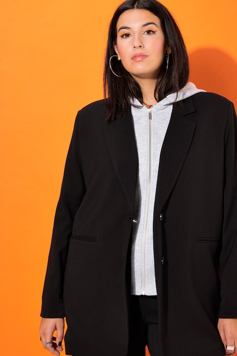 Blazer, oversized, Kapuze, Komplettfutter