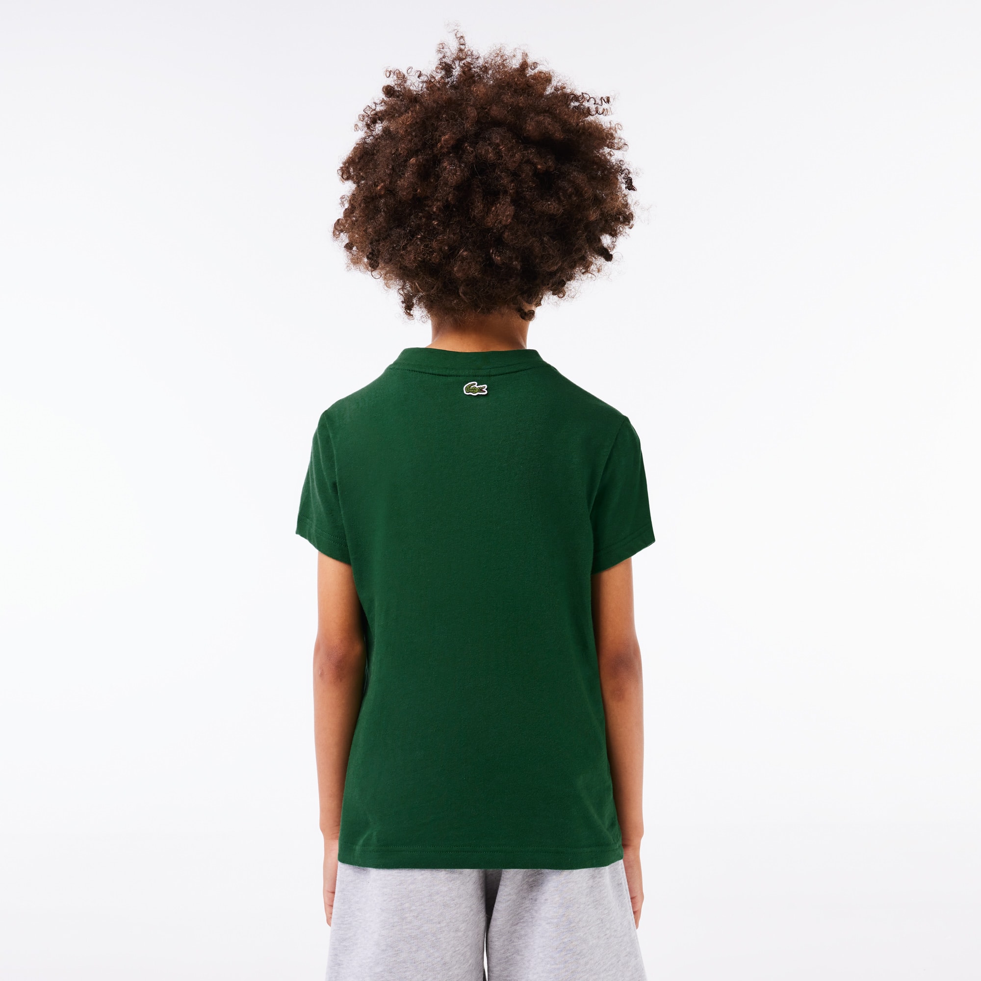 T-shirt avec imprimé siglé en jersey de coton T-Shirts & Chemises - Vert - Lacoste - Garçon