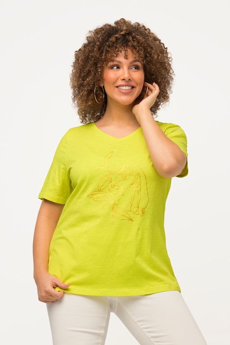 T-Shirt, Tiermotiv, Classic, V-Ausschnitt, Halbarm