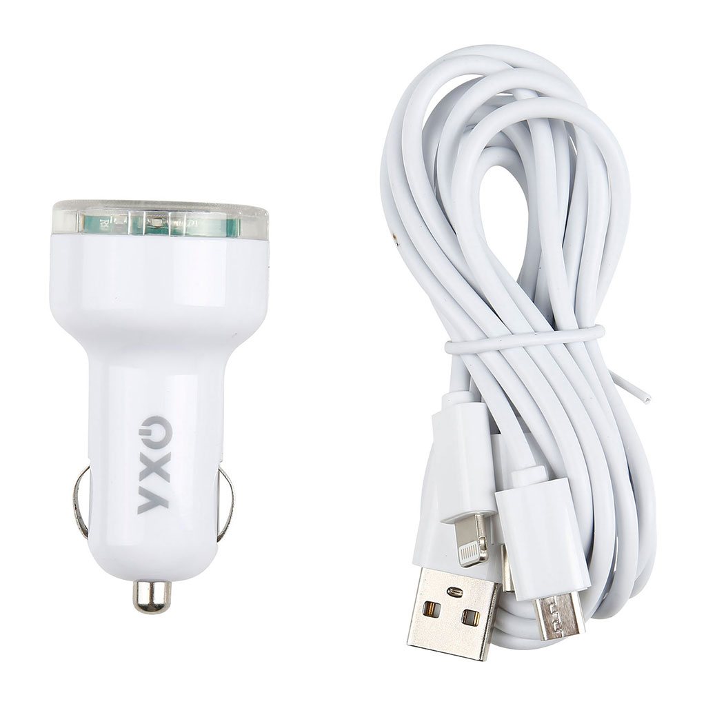 Chargeur USB allume cigare avec câble 3100 mAh