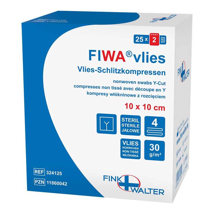 Vlies-Schlitzkompressen 10x10 cm steril 4fach, 25X2 St
