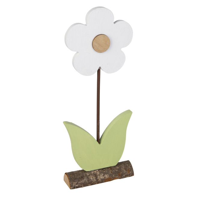 Standdeko Holzblume - ca. 10 x 4 x 28 cm - 1 Stück