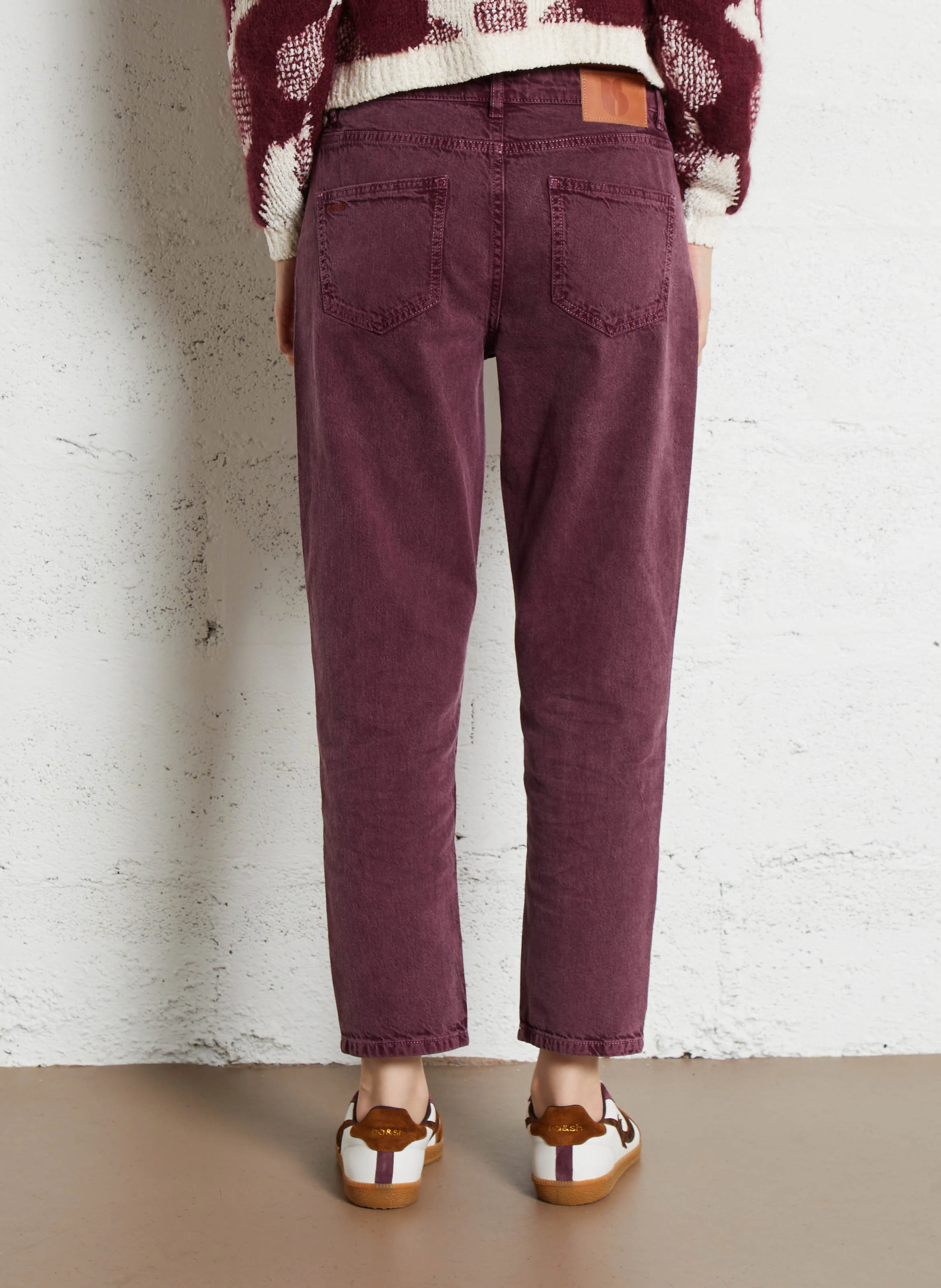 FELY - Jean slim en coton mélangé | Rouge