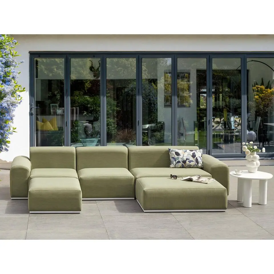 BATTIFOLLO - Loungeset modulair 7-zits - Olijfgroen - Olefine