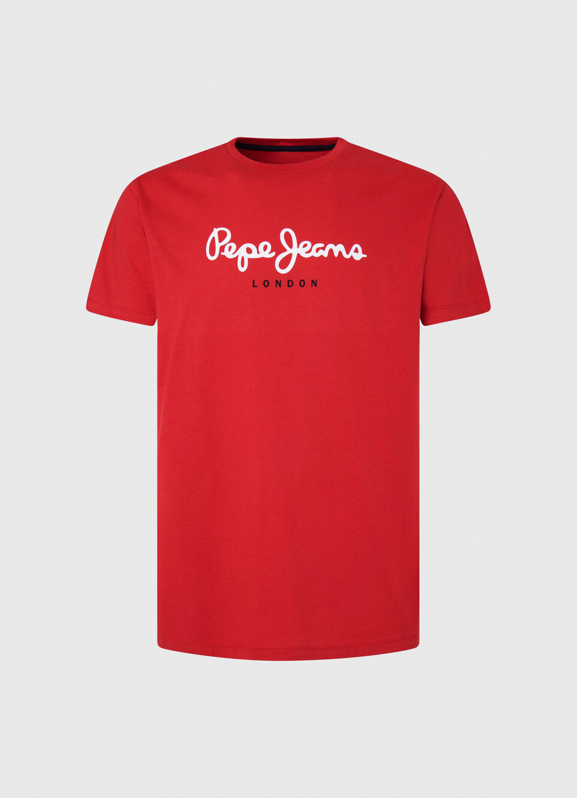 Camiseta de algodão com logo estampado - vermelho estúdio