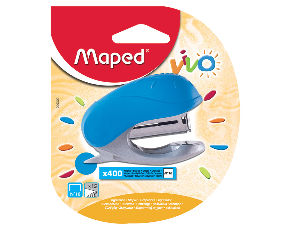 AGRAFADOR MINI VIVO N.10 MAPED COM 400 AGRAFOS