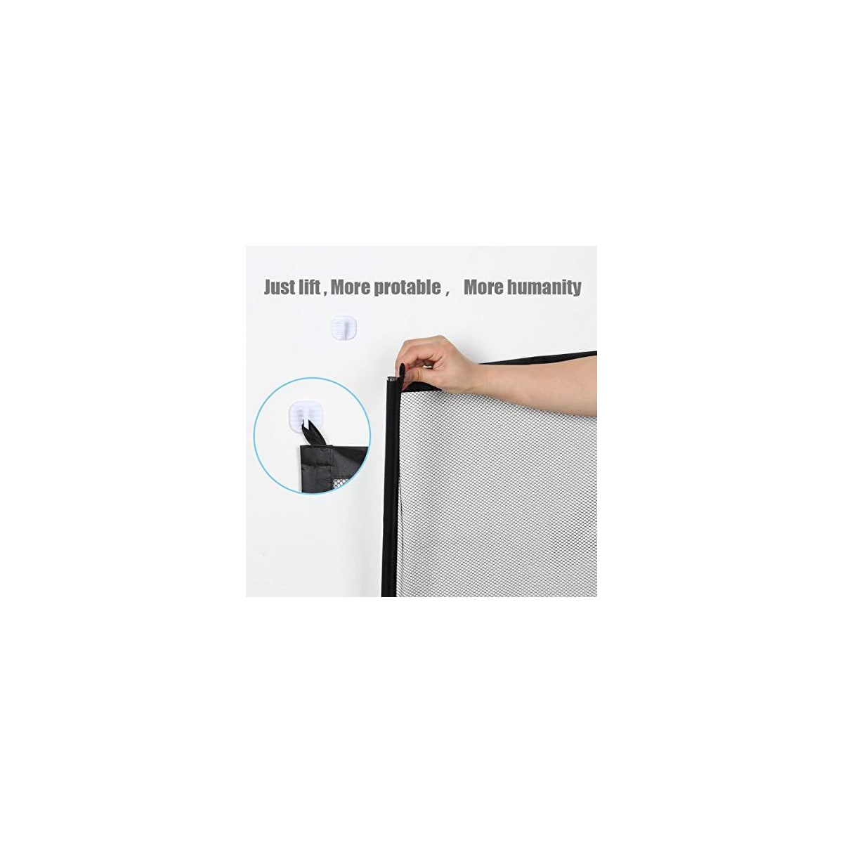 Sikkerhetsgrind for dører og trapper (110 x 74 cm) Nylon
