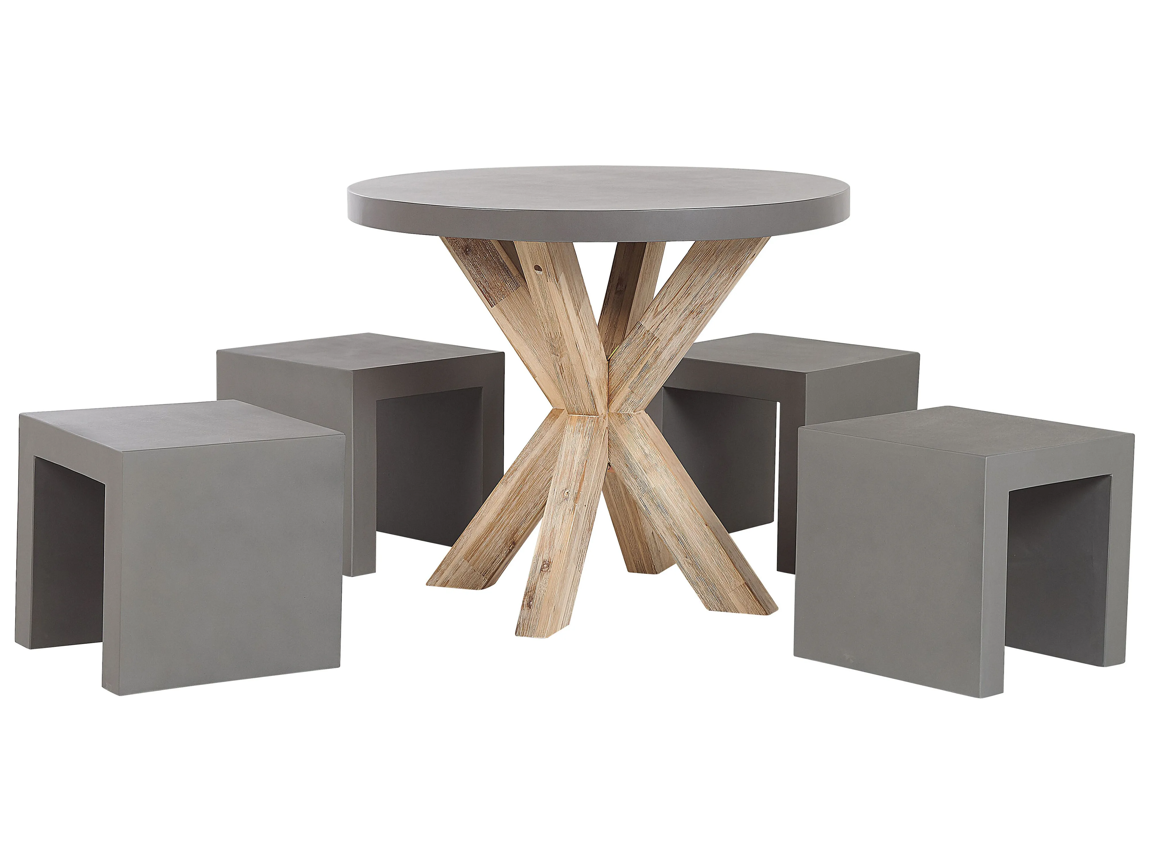 Tuinset met krukken 4-zits OLBIA/TARANTO Beton Grijs