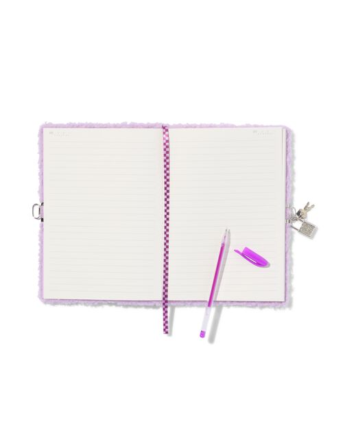 journal intime avec cadenas lilas