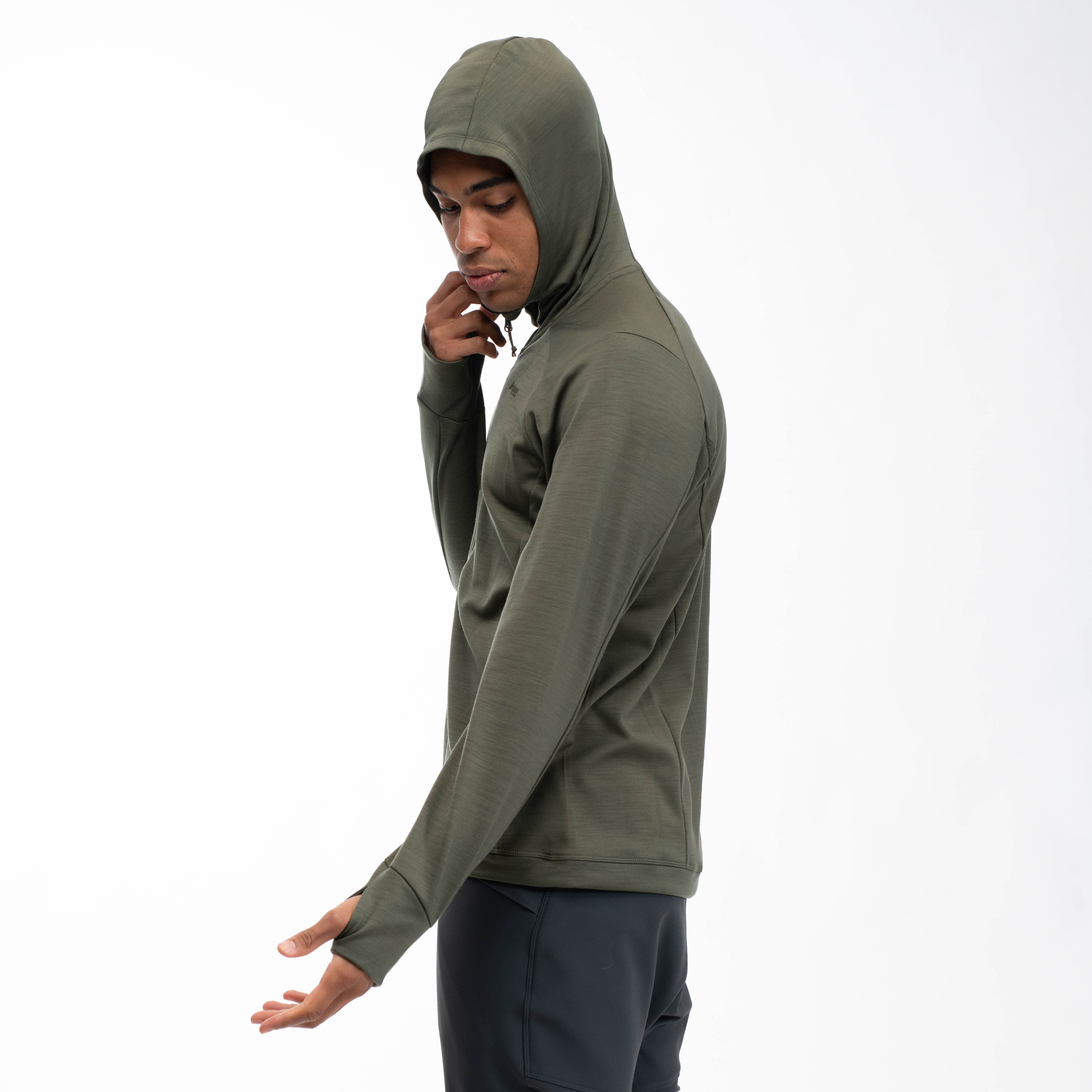 Ulstein Wool Hood Jacket Herre Dark Green Mud