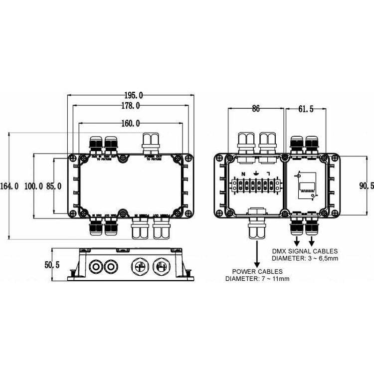 Briteq LDP-JUNCTION IP68 aansluitmodule voor buitenverlichting