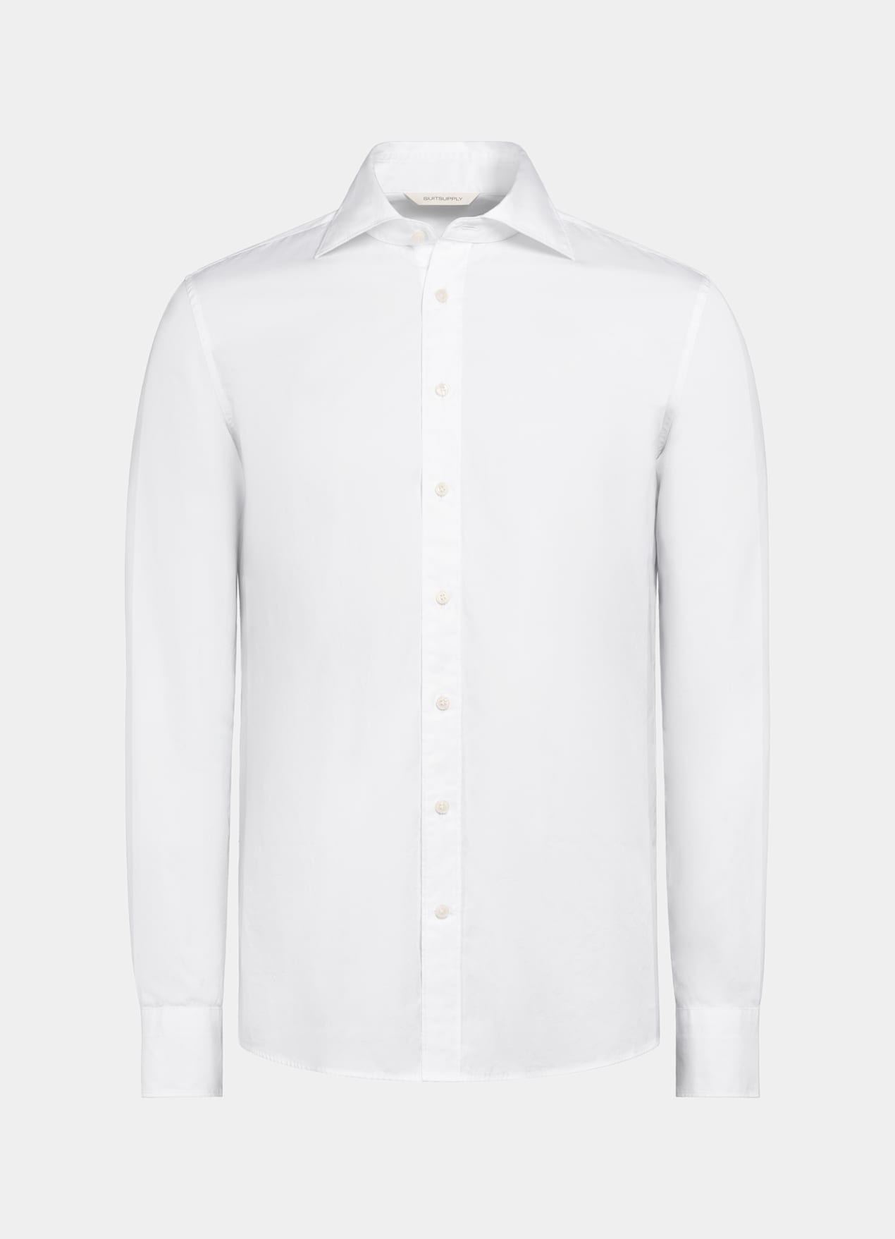 Chemise ajustée en popeline blanche