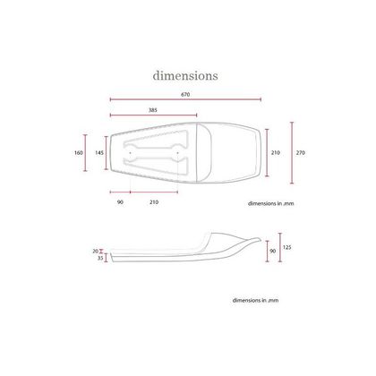 Selle confort Brazoline CAFE RACER FLAT TRACK 5 Universel - Noir