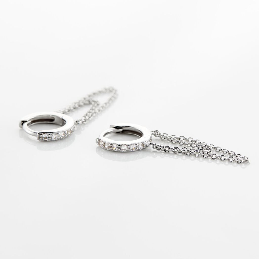 Créoles Argent Blanc Ibai Oxydes De Zirconium