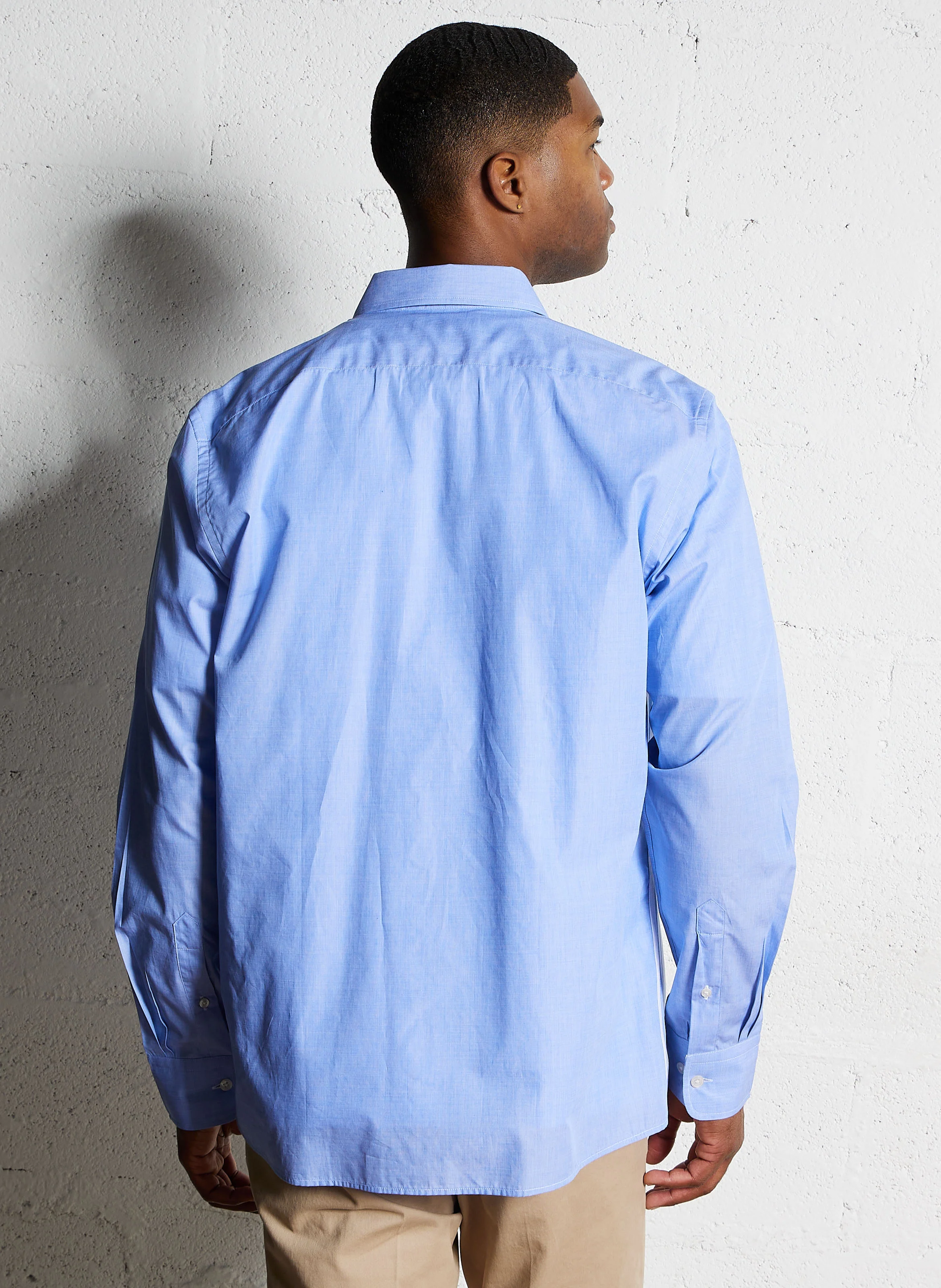 Chemise col classique rayée en coton | Multicolore