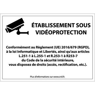Panneau d'information - Etablissement sous Vidéoprotection