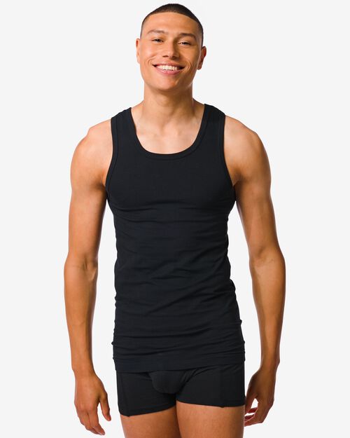 Lot de 2 maillots de corps pour homme noir
