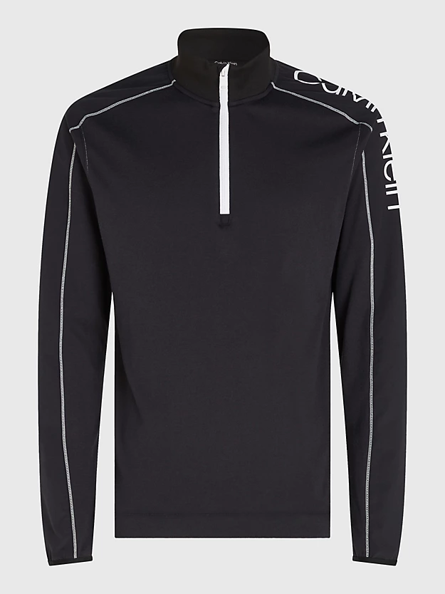 Blusa de treino com zíper de três quartos