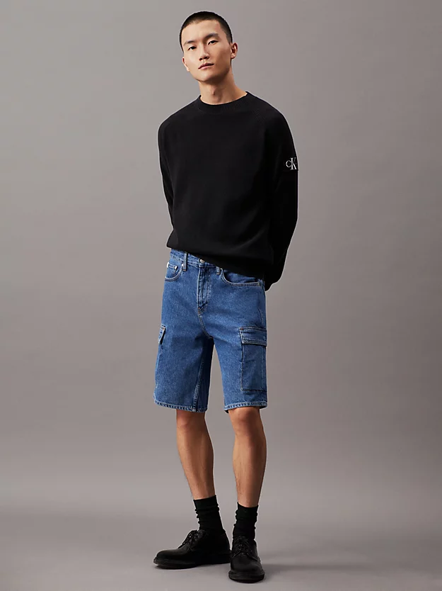 Shorts cargo jeans folgados estilo anos 90