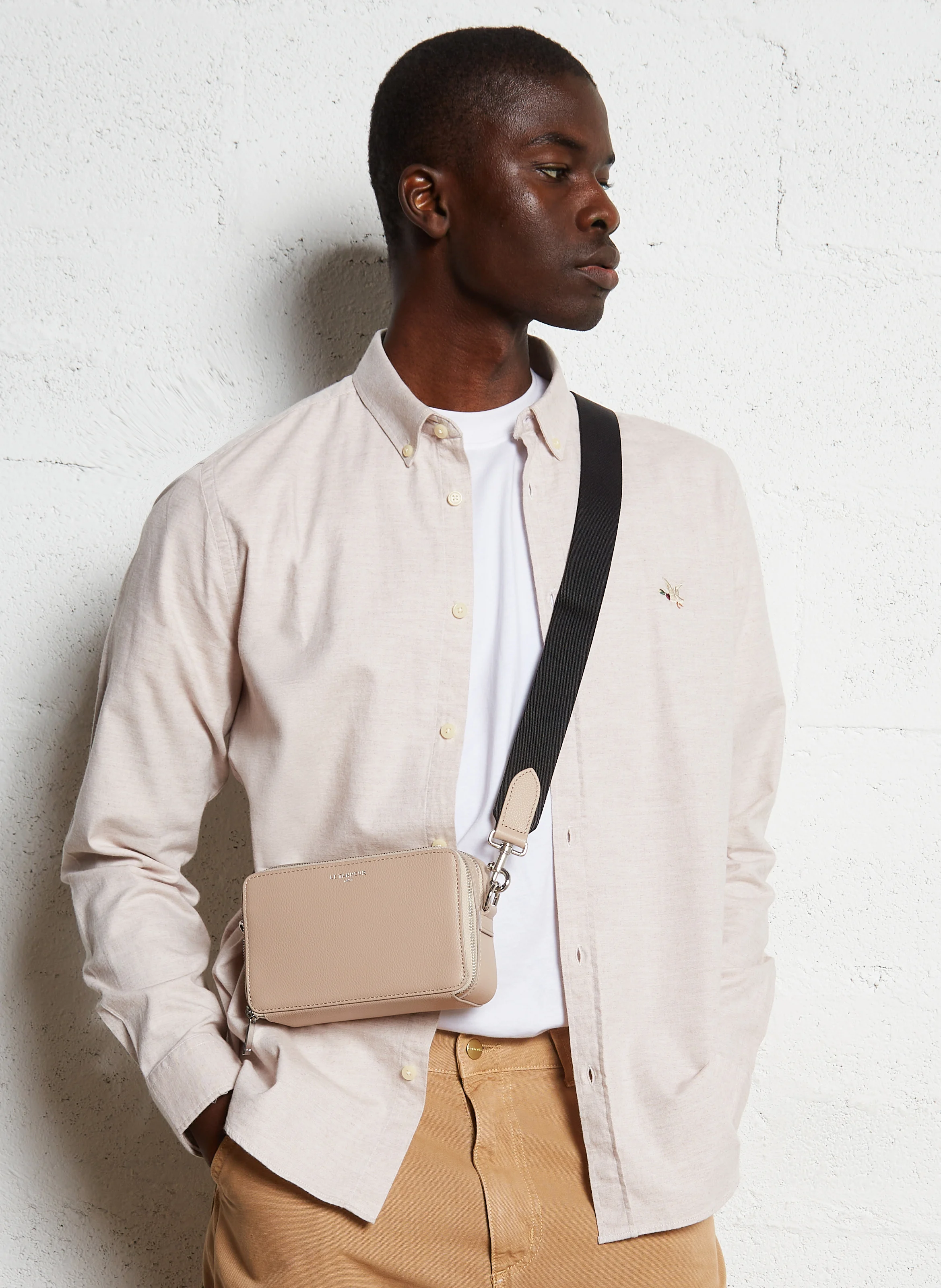 EMILE - Sac bandoulière en cuir | Beige