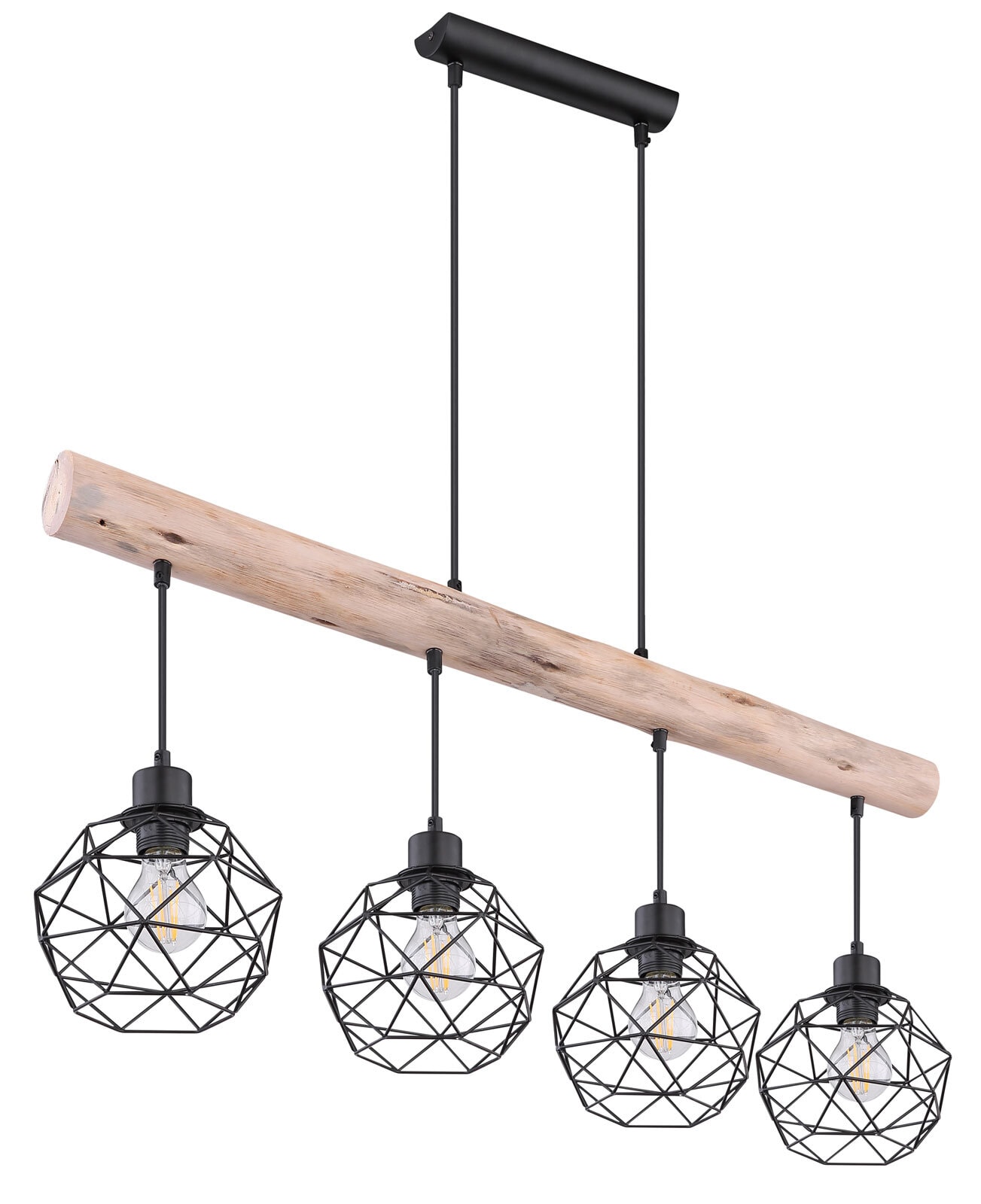 THEODOR Pendellampe braun, schwarz 15416, B/H/T: 85 x 120 x 18 cm, Metall, Holz