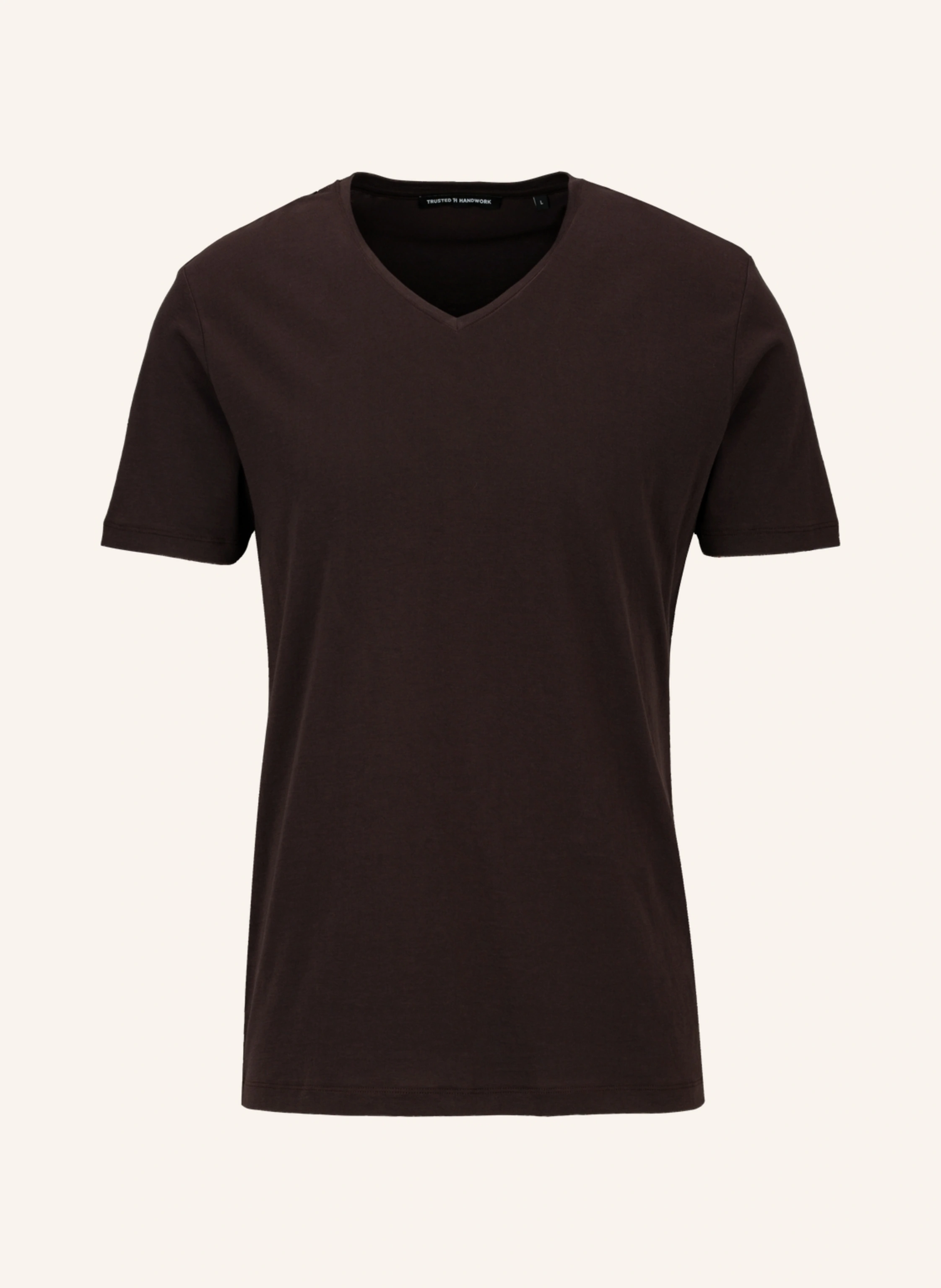 TRUSTED HANDWORK V Neck 1/2-Sleeve T-Shirt