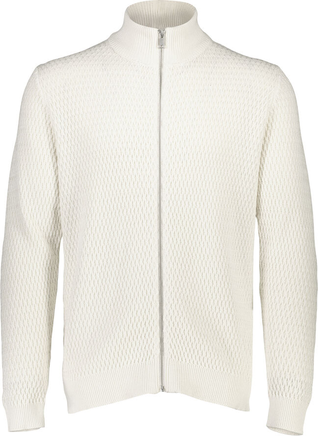 Lindbergh Zip through structure cardigan Hvid