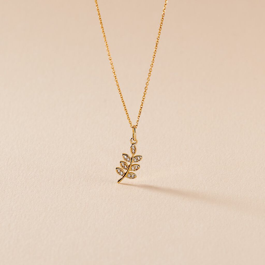 Pendentif Fivial Or Jaune Oxyde De Zirconium