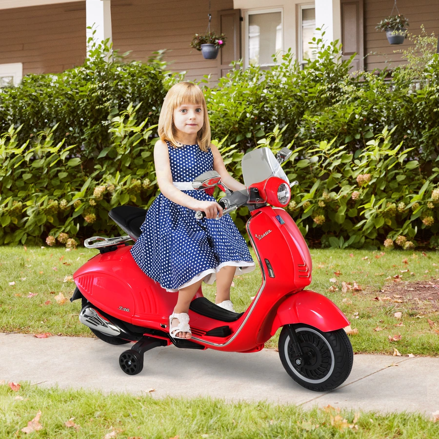 HOMCOM Elektrisches Kindermotorrad als Vespa rot