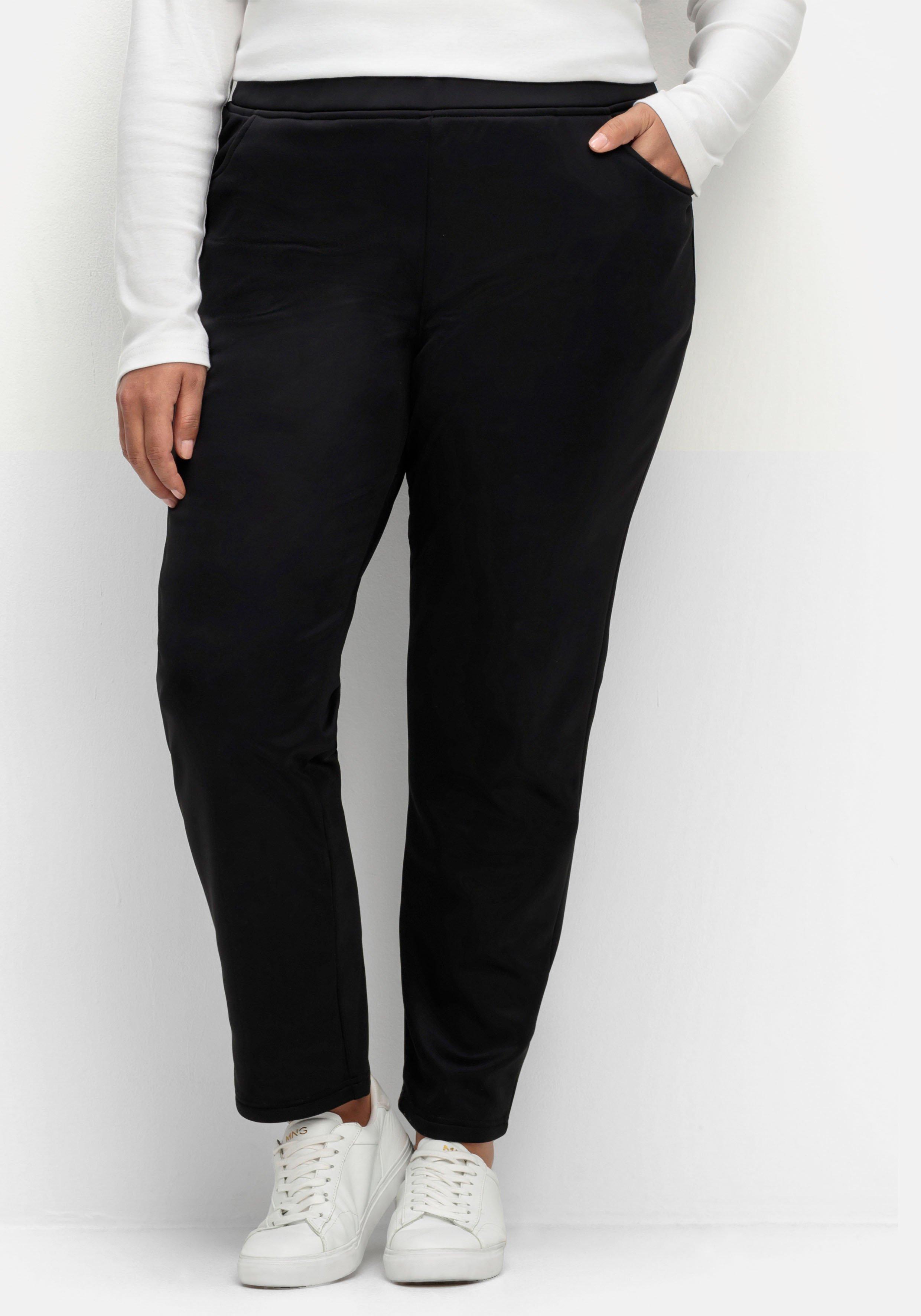 Leicht glänzende Schlupfhose mit Fleece-Innenseite