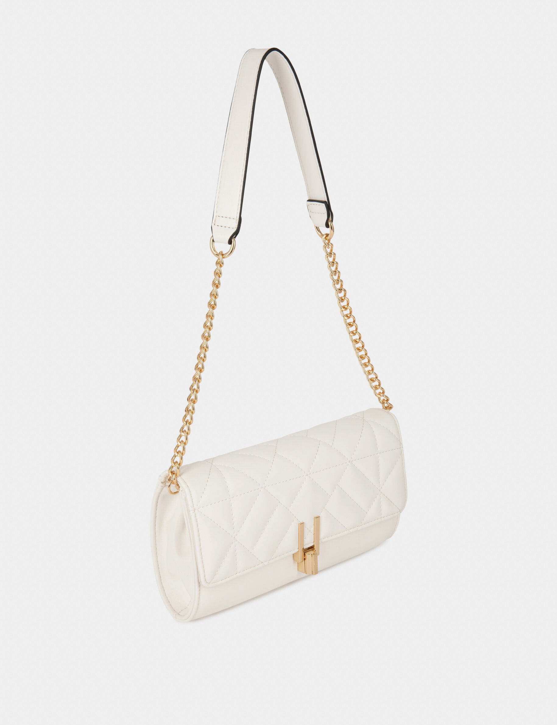 Sac pochette aspect matelassé blanc femme - blanc