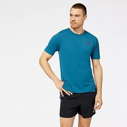 New Balance T-shirt Running Q Speed Jacquard - Bleu