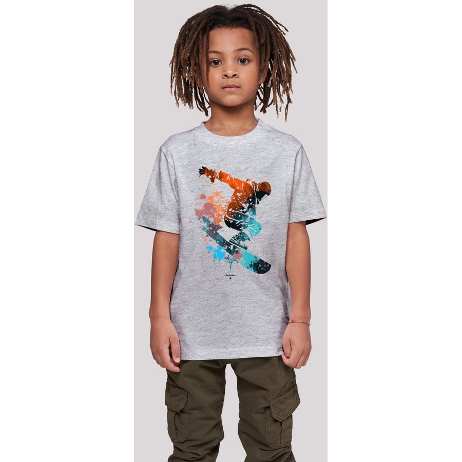 F4NT4STIC T-Shirt Snowboarder heather grey