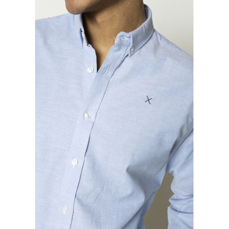 Clean Cut Copenhagen Oxford Stretch Plain L/S Light blue