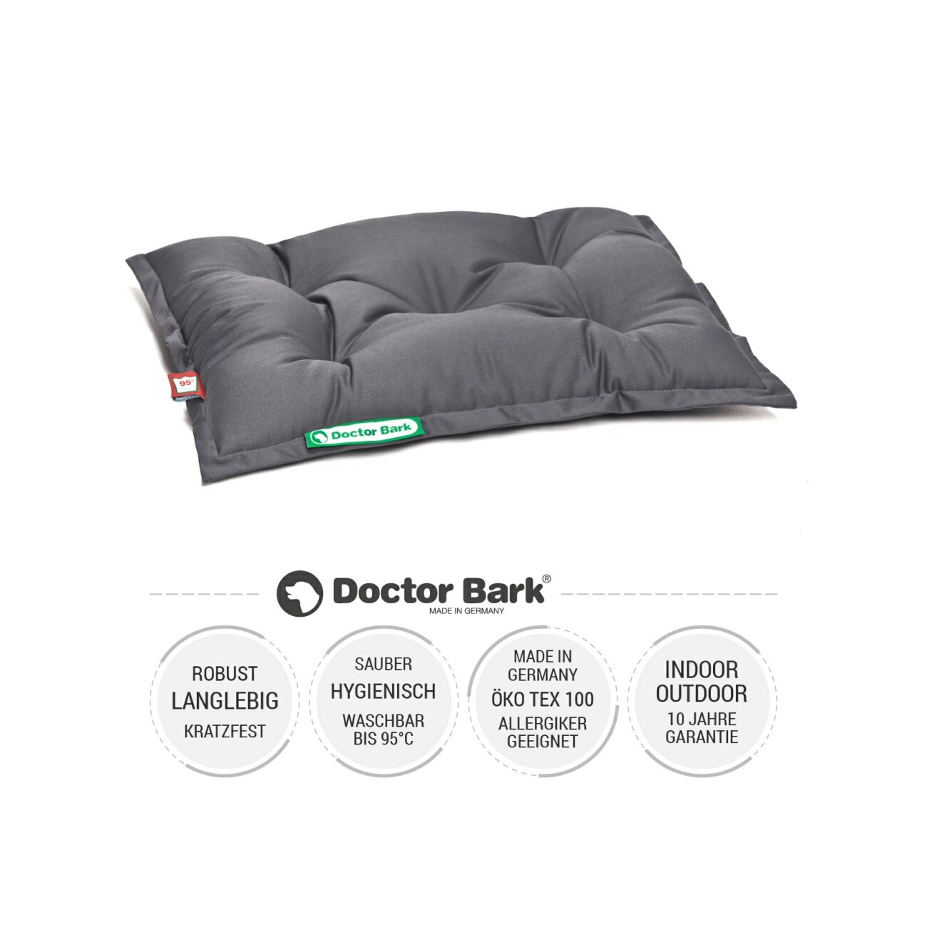 Doctor Bark Country-Kissen grau S