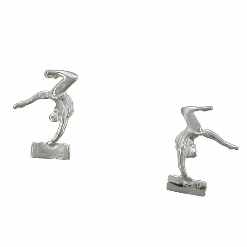 Boucles d'oreilles gymnaste à la poutre - Argent massif