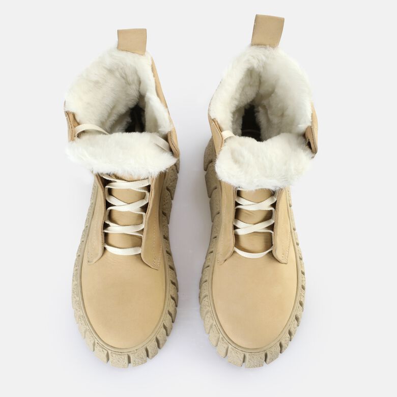 Rampa Lace Up HI Warm Bottines, crème