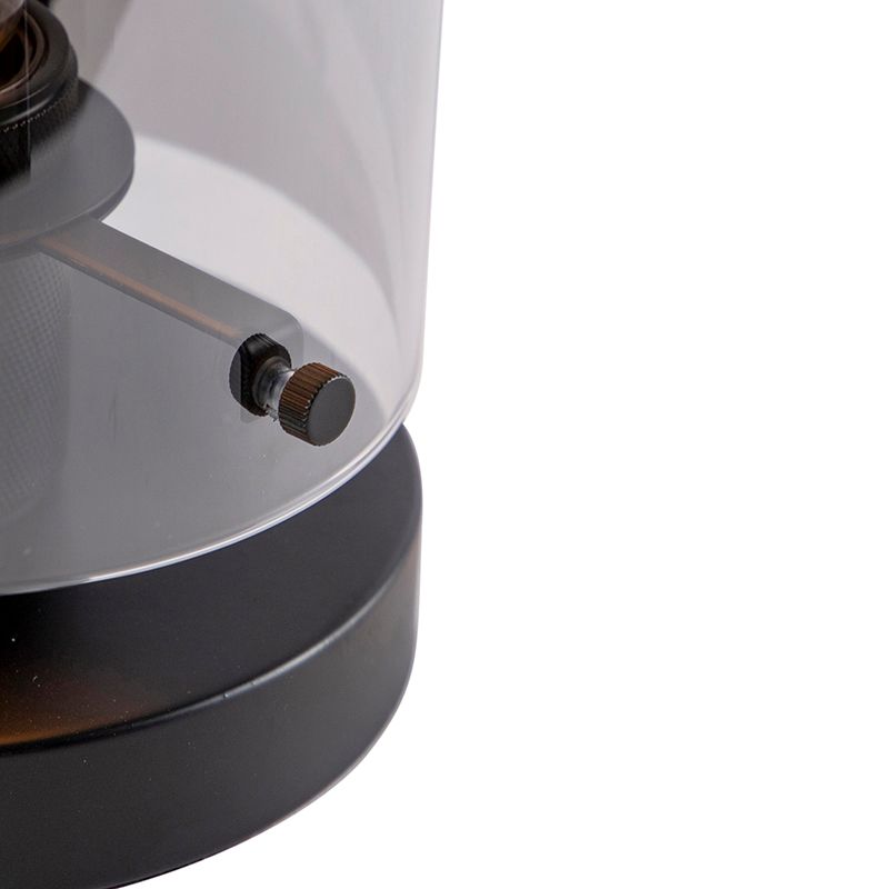 Design tafellamp zwart met smoke glas - Dome