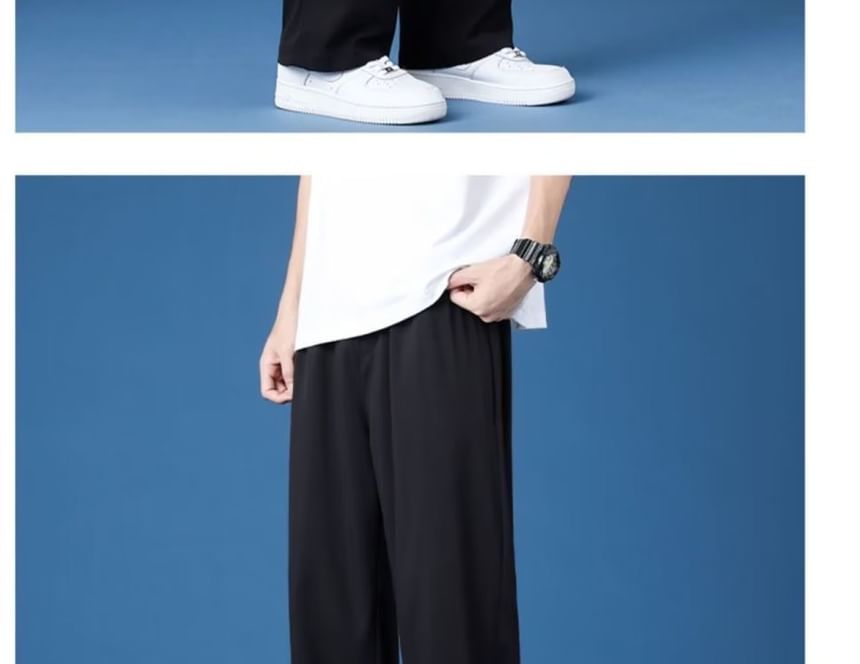 farrahces - Mid Rise Plain Cropped Wide Leg Pants