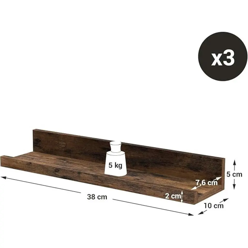 Parya Home wandplanken, set van 3, zwevende planken