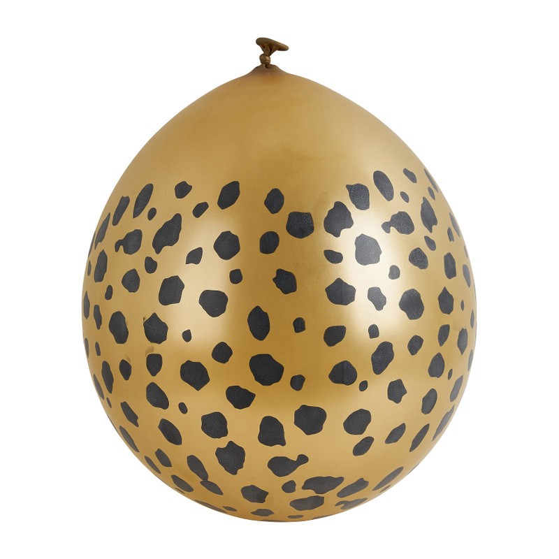 Ballonnen leopard - goud - set van 8
