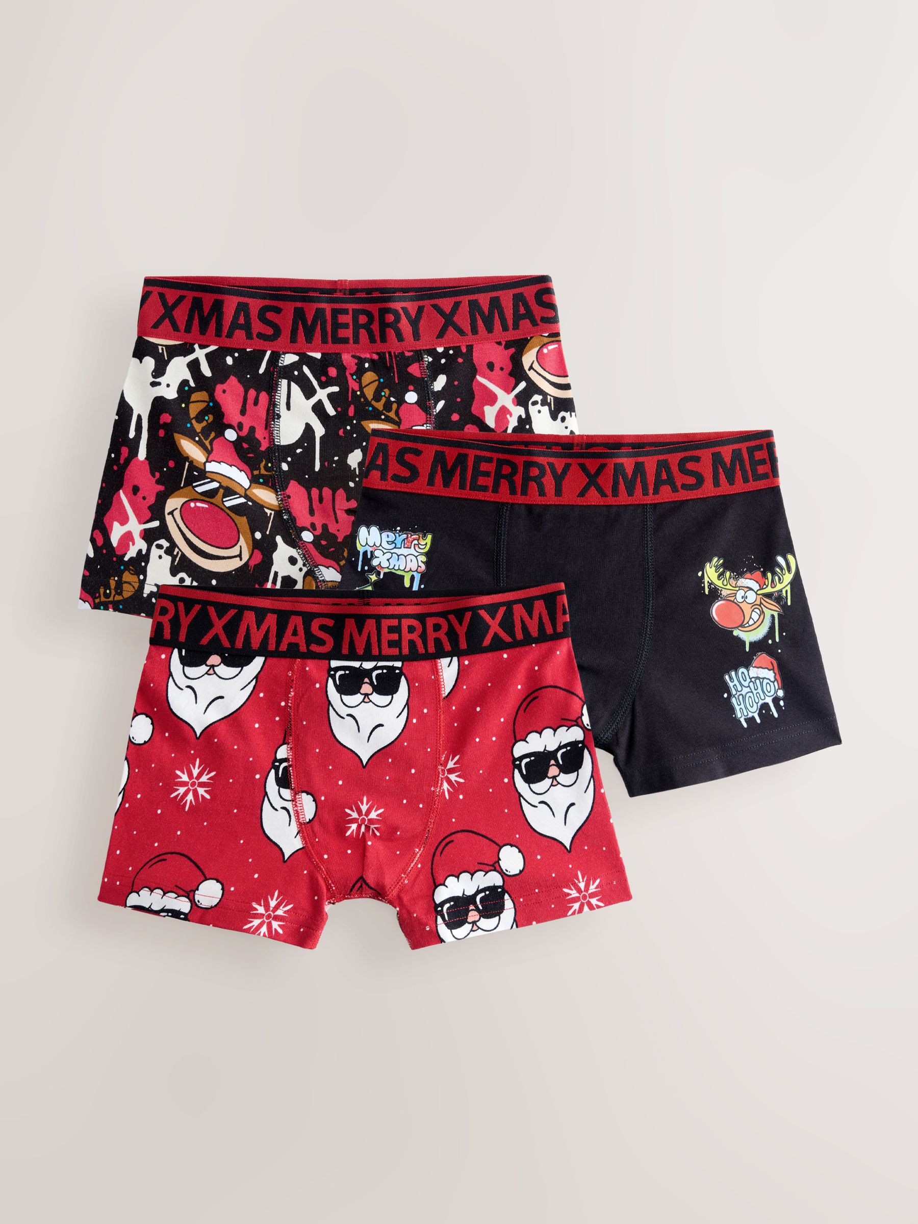 Cartoon Print - Verpakking van 3 Kerstmis Boxer (1.5-16jr)