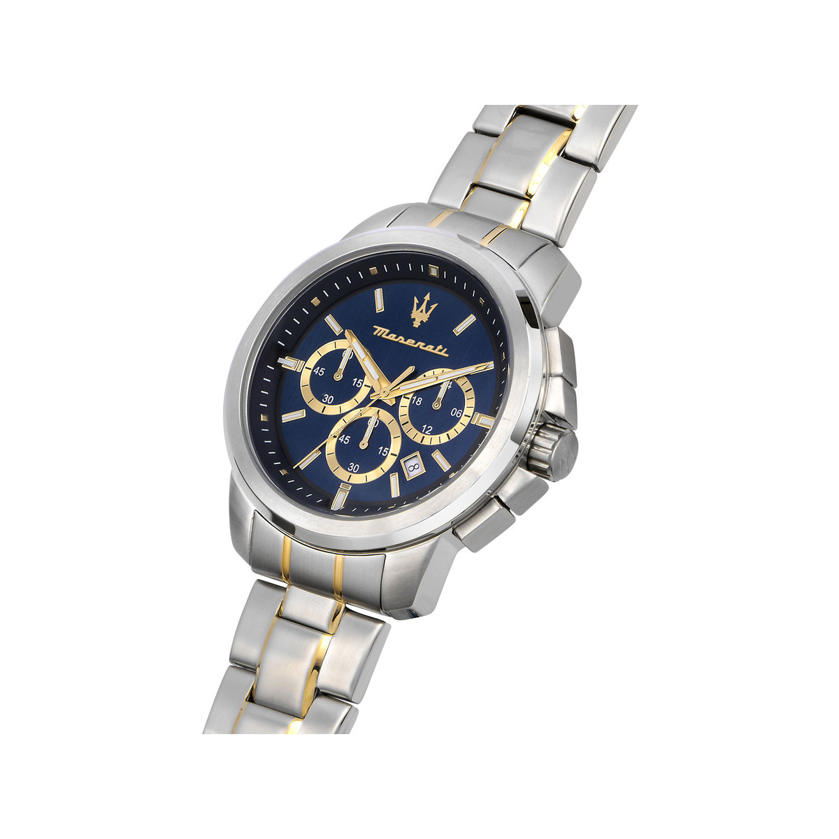 Montre MASERATI homme bracelet acier inoxydable bicolore jaune